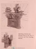 Brown & Sharpe No. 13, Univ Tool Grinding, Operations Maint & Parts Manual 1956