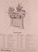 Brown & Sharpe No. 13 Universal & Tool Grinding Machine Repair Parts Manual 1967