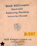 Bear Bekomatic-Bear Bekomatic Balancing Machine, Operations Schematics Maintenance Parts Manual-100B-100B-2-20V-400B-400B-2-40B-4B-50B-50B-2-75V-01