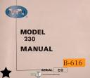 Bachi-Bachi 230, Coil Winding Machine, Parts Assemblies & Electrical Manual Serial 69-230-01
