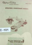Copy Rite Tracer Controls, Hydraulic Tracer Unit, Install & Operations Manual