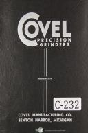 Covel Operators Instruction Parts No. 7A 6 x 12 Surface Grinder Machine Manual