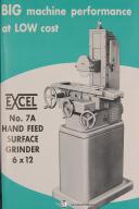 Covel Operators Instruction Parts No. 7A 6 x 12 Surface Grinder Machine Manual