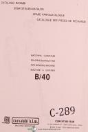 Curvatubi MLM, B/40, Cataligo Ricambi, Pipe Bending Spare Parts Manual