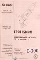 Craftsman Esmeriladora Angular, DE 114 mm, 900.277230, Operacion Partes Manual