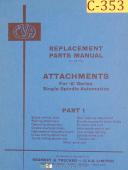 CVA Kearney Trecker, Bar Automatic Attachments, A Series, Parts Manual Year 1967