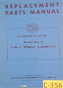 CVA Kearney Trecker No. 8, Single Spindle Automatic, Parts Manual Year (1960)