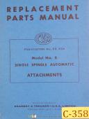 CVA Kearney Trecker No. 8, Single Spindle Automatic Attachments, Parts Manual