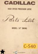 Cadillac-Cadillac 14\", Precision Lathe, Parts list Manual 1977-14\"-01