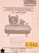 Campbell-Campbell Hausfeld-Campbell Hausfeld 7 1/2 and 10 HP, Air Compressor Operations Parts Manual 1984-10 hp-7 1/2\"-TK Series-01