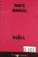 DoAll Parts List Power Saw Model C-68 Machine Manual
