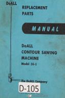 DoAll Countour Saw Replacement Parts 16-1 Machine Manual