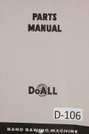 DoAll Power Bandsaw Parts List 36-T Machine Manual