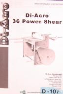 Di-Acro 36 Power Shear, Operators Instruction, Parts List and Assembly Manual