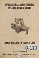 DoAll Power Saw Operation Maintenance Instruction C-68 Machine Manual