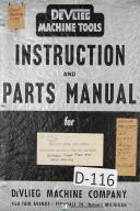 DeVlieg Operators Instruction Parts 3-B Jigmil Boring Milling Machine Manual