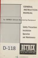 Detrex Operators Instruction Maintenance Solvent Degreasing Equipment Manual