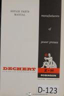Dechert Parts List Reclinable Power Press Machine Manual
