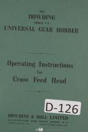 Dowding operators Universal Gear Hobber Instructions for Cross Feed head Manual
