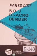 Di-Acro Parts Lists No 3 Tube and Pipe Bender Manual
