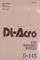 Di-Acro Strippit Gauging System Schematics Maintenance Parts Lists Manual