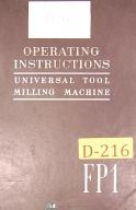 Deckel FP1, Universal Tool Milling & Boring Machine Instructions Manual