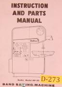 Doall MP-20, Band Saw, Operations and Parts List Manual