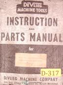 DeVlieg 3B-48, Spiramatic Jigmil Boring Machine, Instruct and Parts Manual 1952