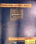 Devlieg 3H 4H & 5H, Spiromatic Jigmil, Installation & Parts Manual 1967