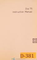 Dixi 75, Optical Horizontal Jig Borer, Operations and Maintenance Manual 1963