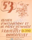Dufour Gaston No. 53, Fraiseuses Universelle, D'Instructions et De Pieces Manual