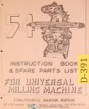 Dufour Gaston No. 54, Universal Milling, Instructions and Spare Parts Manual