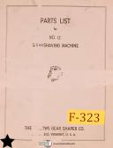 Fellows-Fellows No. 36 Type Gear Shaper Machine Parts Lists Manual (Year 1960)-36-Type-02