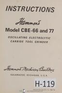Hammond Instructions CBE-66 77 Oscillating Carbide Tool Grinder Manual