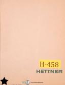 Hettner-Hettner HR, Radial Drill Operations Wiring and Assemblies Manual-HR-01