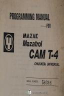 Mazak Mazatrol Programming Yamazaki Cam T-4 Machining Center Manual