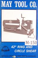 May Tool Co. 42 Inch Ring and Circle Shear Service and Parts Lists Manual
