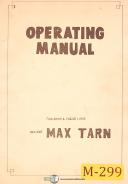 Max Tarn 500 & 800, Engine and Toolroom Lathe, Operations Manual