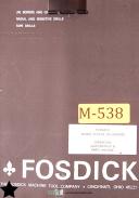 Fosdick-Fosdick Hydraulic Radial Drill, Operator\'s Instructions Manual Year (1951)-36 Spindle Speed-02