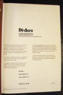 Di-Acro 55~75 Ton Press Brake Operating Manual & Parts