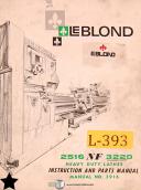 Leblond-Leblond 2516 NF 3220, Lathes Instructions and Parts Manual 1965-2516-3220-01
